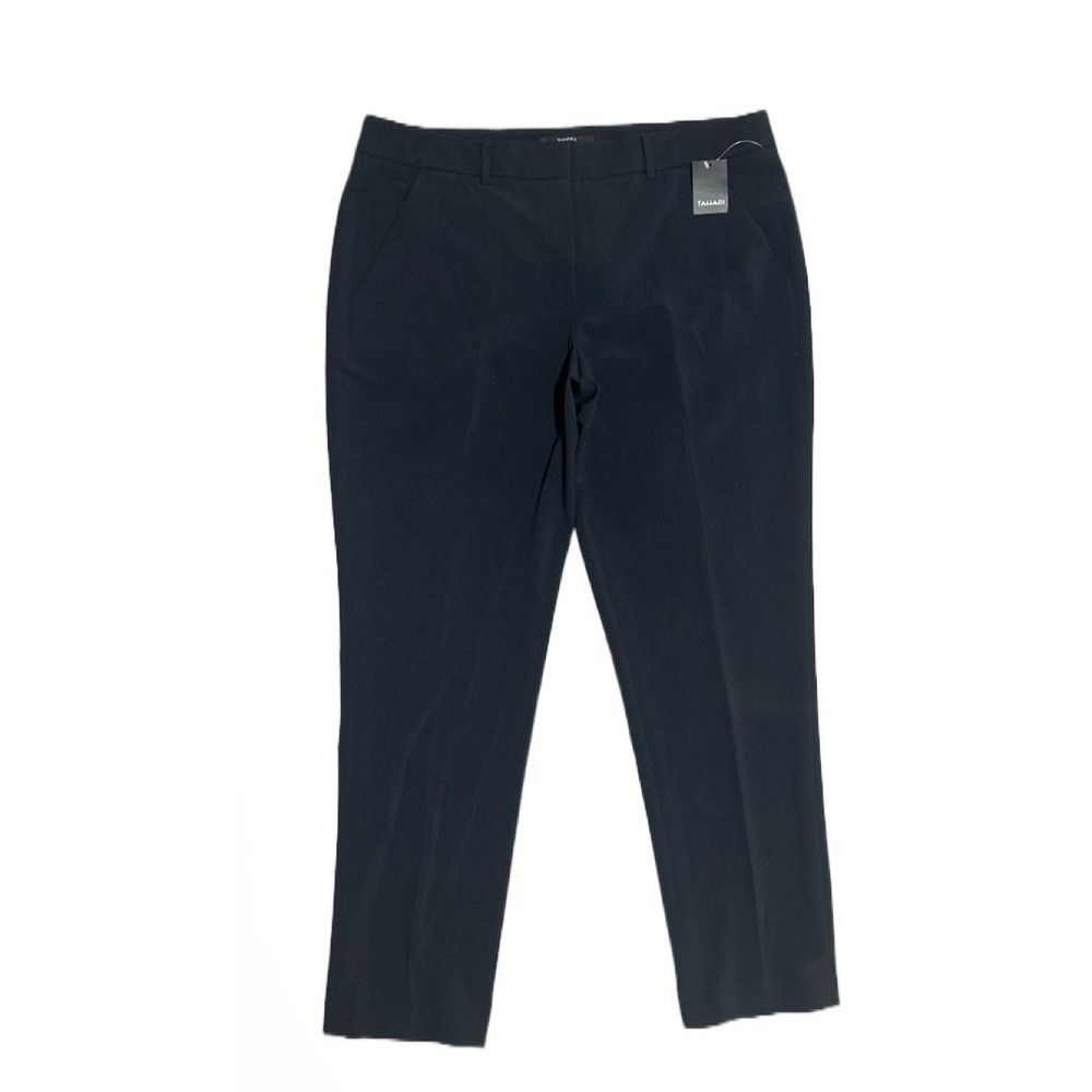 Tahari Women's Blue Zip Fly Straight-Leg Stretch Trousers Dress Pants‎ Size 12